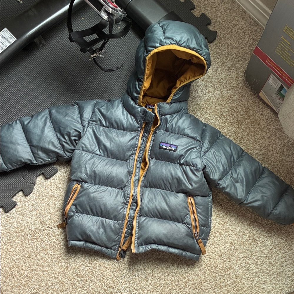 Patagonia Kids Puffer Jacket - Grey and Gold 2T